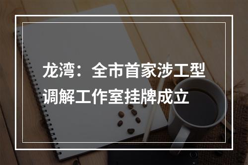 龙湾：全市首家涉工型调解工作室挂牌成立