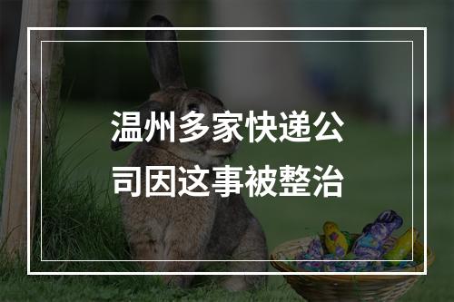 温州多家快递公司因这事被整治
