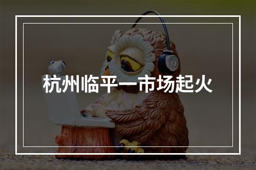 杭州临平一市场起火