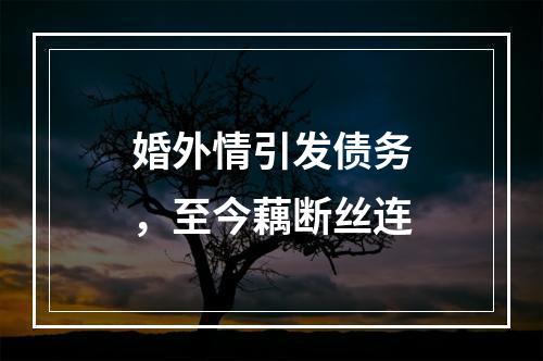 婚外情引发债务，至今藕断丝连