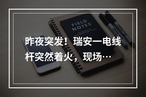 昨夜突发！瑞安一电线杆突然着火，现场…