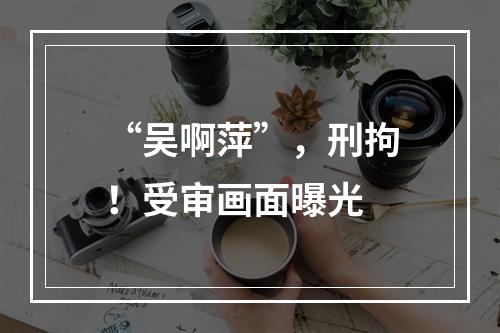 “吴啊萍”，刑拘！受审画面曝光