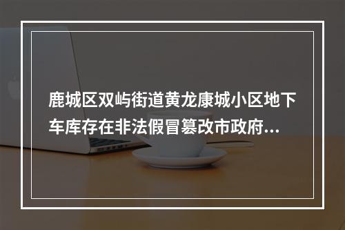 鹿城区双屿街道黄龙康城小区地下车库存在非法假冒篡改市政府文件的停车收费标准4年
