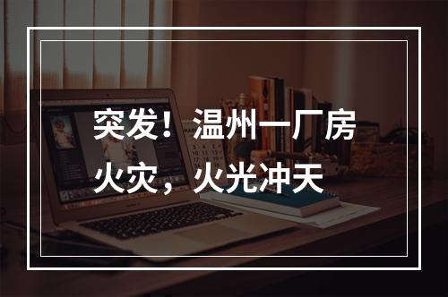 突发！温州一厂房火灾，火光冲天