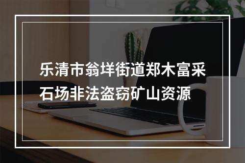 乐清市翁垟街道郑木富采石场非法盗窃矿山资源