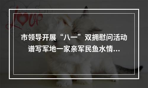 市领导开展“八一”双拥慰问活动　谱写军地一家亲军民鱼水情新篇章