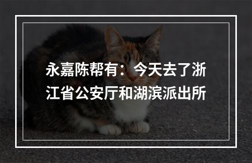 永嘉陈帮有：今天去了浙江省公安厅和湖滨派出所