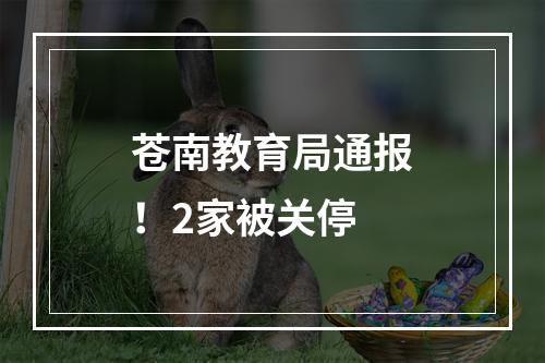 苍南教育局通报！2家被关停