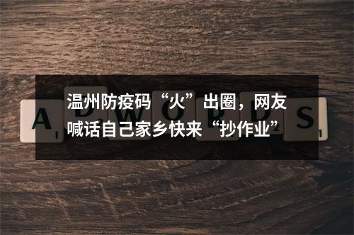 温州防疫码“火”出圈，网友喊话自己家乡快来“抄作业”