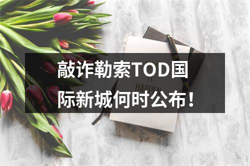敲诈勒索TOD国际新城何时公布！