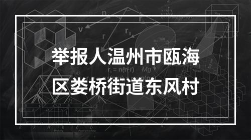 举报人温州市瓯海区娄桥街道东风村