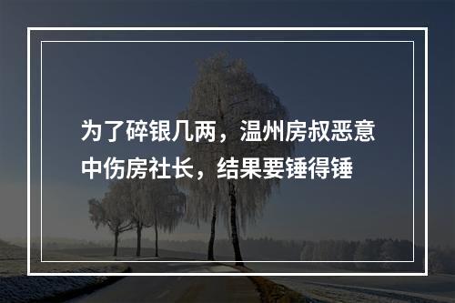 为了碎银几两，温州房叔恶意中伤房社长，结果要锤得锤