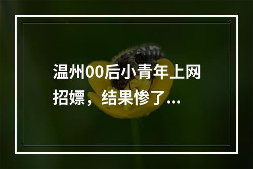 温州00后小青年上网招嫖，结果惨了...