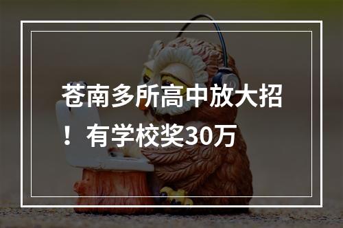 苍南多所高中放大招！有学校奖30万
