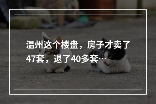温州这个楼盘，房子才卖了47套，退了40多套…