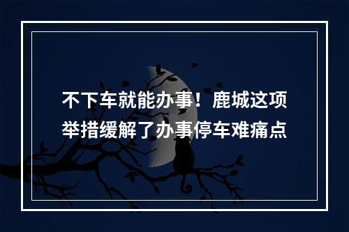 不下车就能办事！鹿城这项举措缓解了办事停车难痛点