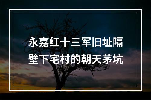 永嘉红十三军旧址隔壁下宅村的朝天茅坑