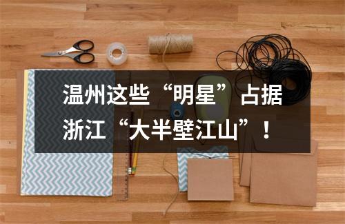 温州这些“明星”占据浙江“大半壁江山”！