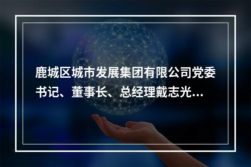 鹿城区城市发展集团有限公司党委书记、董事长、总经理戴志光被查