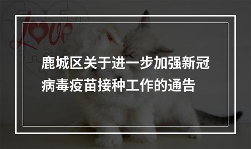 鹿城区关于进一步加强新冠病毒疫苗接种工作的通告