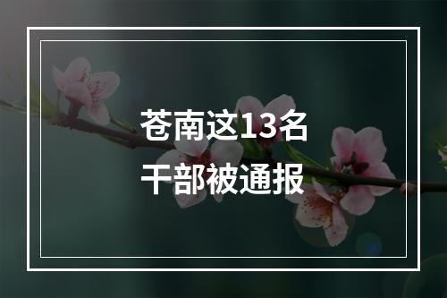 苍南这13名干部被通报