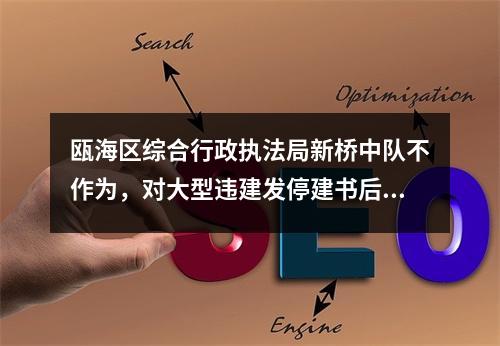 瓯海区综合行政执法局新桥中队不作为，对大型违建发停建书后，其仍在建近2个月至完工