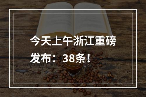 今天上午浙江重磅发布：38条！
