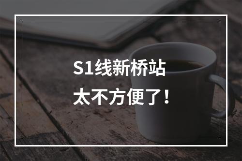 S1线新桥站 太不方便了！