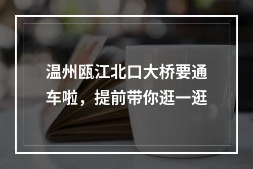 温州瓯江北口大桥要通车啦，提前带你逛一逛