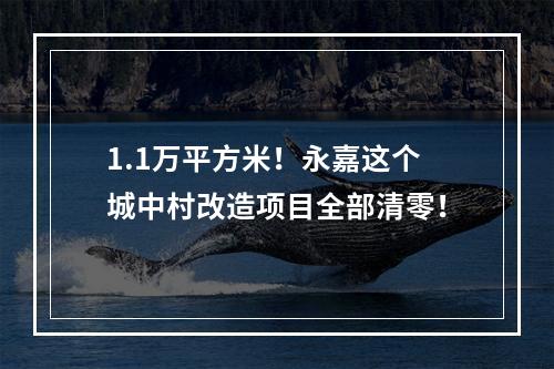 1.1万平方米！永嘉这个城中村改造项目全部清零！