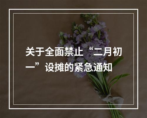 关于全面禁止“二月初一”设摊的紧急通知