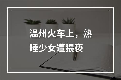 温州火车上，熟睡少女遭猥亵