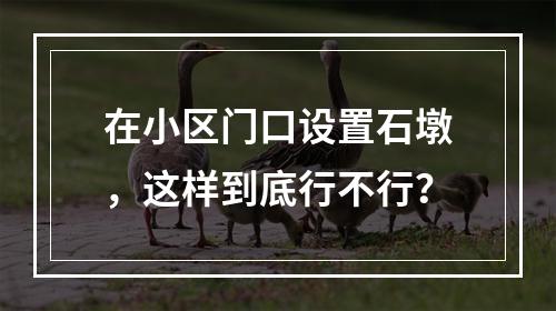 在小区门口设置石墩，这样到底行不行？