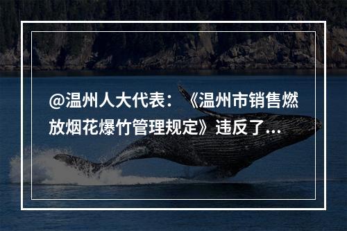 @温州人大代表：《温州市销售燃放烟花爆竹管理规定》违反了《宪法》第四条