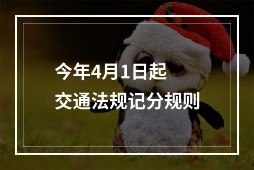 今年4月1日起  交通法规记分规则