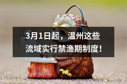 3月1日起，温州这些流域实行禁渔期制度！