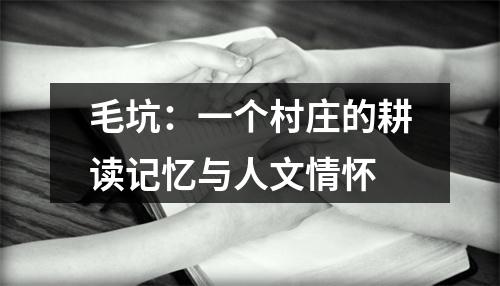 毛坑：一个村庄的耕读记忆与人文情怀