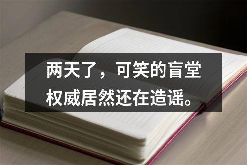 两天了，可笑的盲堂权威居然还在造谣。