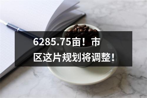 6285.75亩！市区这片规划将调整！