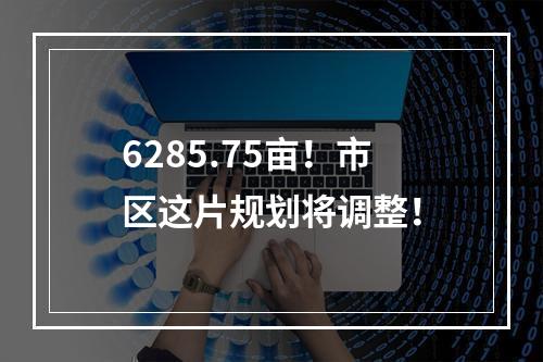 6285.75亩！市区这片规划将调整！