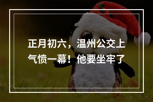 正月初六，温州公交上气愤一幕！他要坐牢了