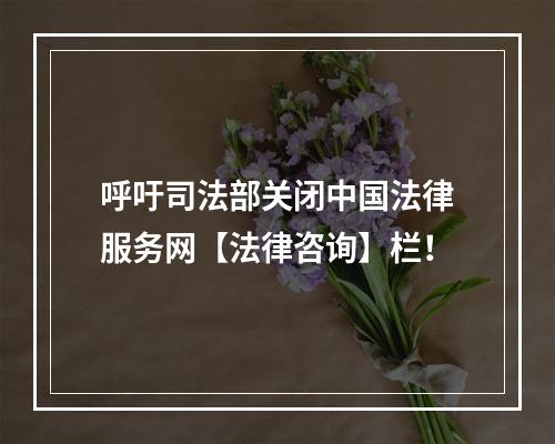 呼吁司法部关闭中国法律服务网【法律咨询】栏！