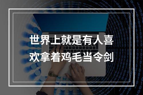 世界上就是有人喜欢拿着鸡毛当令剑