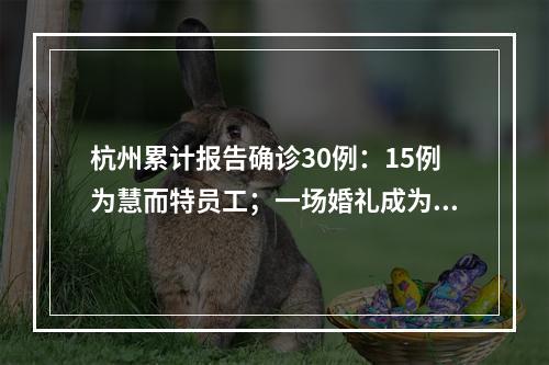 杭州累计报告确诊30例：15例为慧而特员工；一场婚礼成为疫情放大场所，已有7人感染