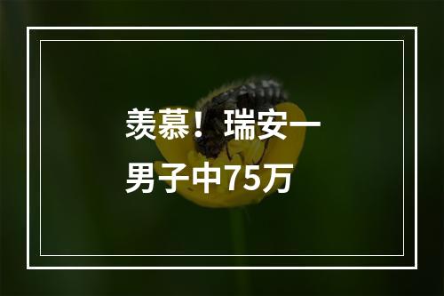 羡慕！瑞安一男子中75万