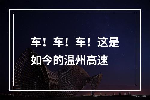 车！车！车！这是如今的温州高速