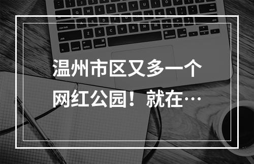 温州市区又多一个网红公园！就在…