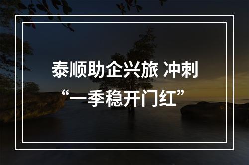 泰顺助企兴旅 冲刺“一季稳开门红”