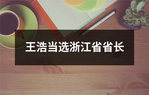 王浩当选浙江省省长
