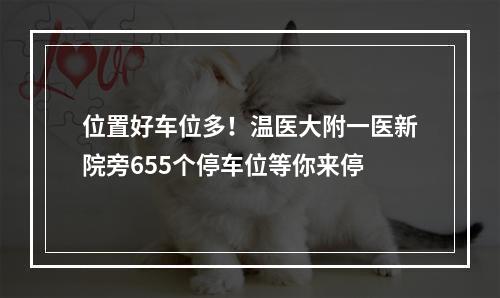 位置好车位多！温医大附一医新院旁655个停车位等你来停